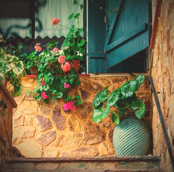 interior patio on the Mediterranean coast. instagram image style