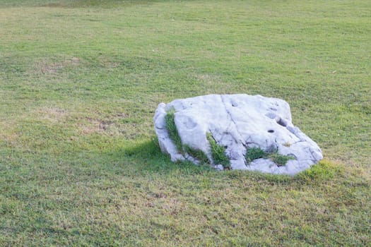 white stone on green grass field background