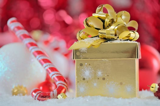 present box in snow