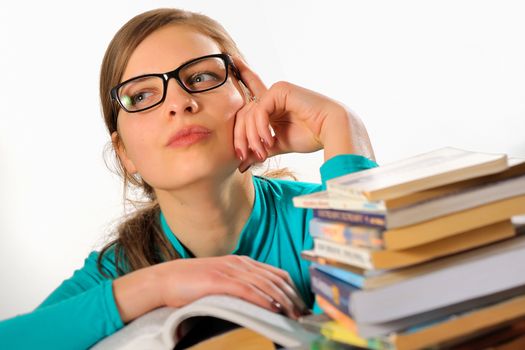 teen girl studying