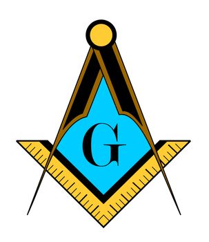 color freemason symbol illustration isolated on white background