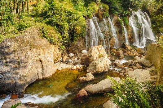 Beautiful Tien Sa water fall in Cat Cat village Sapa,Vietnam.