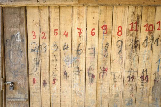 Abstrat old wooden door in countryside.