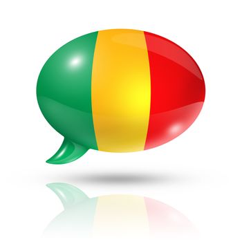 three dimensional Mali flag in a speech bubble isolated on white with clipping path