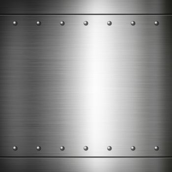 Steel riveted brushed plate background texture. Metal frame background