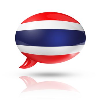 three dimensional Thailand flag in a speech bubble isolated on white with clipping path