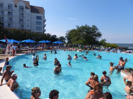 Poolside fun at the Hyatt Regency Chesapeake Bay resort in Cambridge, Maryland