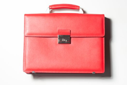 red leather bag on a white background