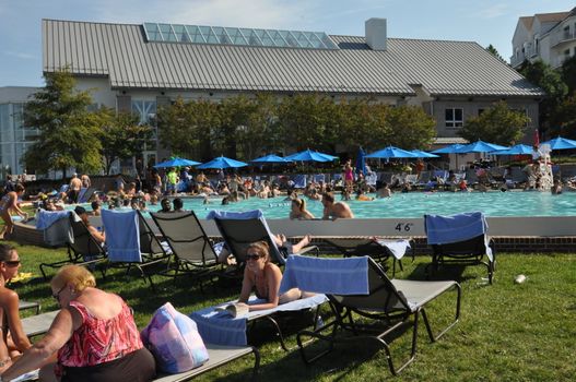 Poolside fun at the Hyatt Regency Chesapeake Bay resort in Cambridge, Maryland