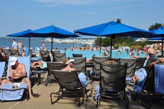 Poolside fun at the Hyatt Regency Chesapeake Bay resort in Cambridge, Maryland