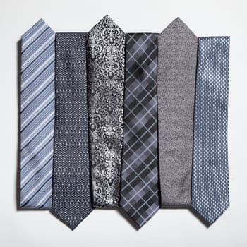 different set of luxury tie on white background