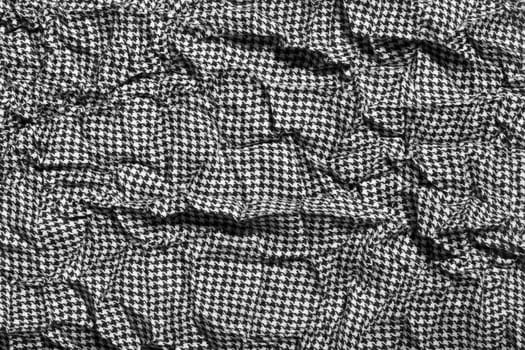 abstract geometric black and white print on fabric. close up