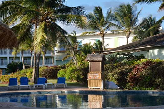 hotel swimming pool and hut