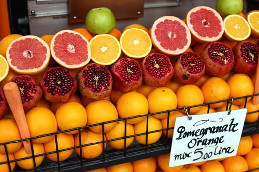 Fruits  at the street market in Istanbul, Turkey.