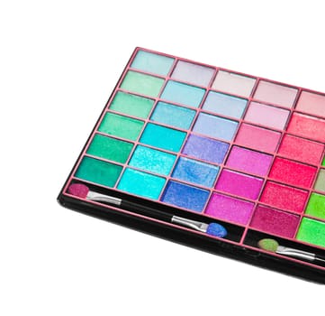 Close up of colorful eyeshadows