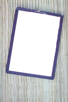 wooden old black picture frame on traditional mat with white space in the middle