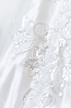 Detail of wedding dress - close-up photo