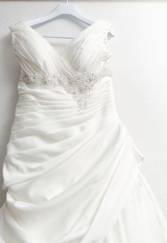 Detail of wedding dress - close-up photo