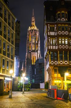 Frankfurt Cathedral in Frankfurt am Main at night