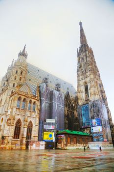 VIENNA - OCTOBER 21: St. Stephen's Cathedral (Stephansdom) on October 21, 2014 in Vienna, Austria. It's the mother church of the Archdiocese of Vienna and the seat of the Archbishop of Vienna.