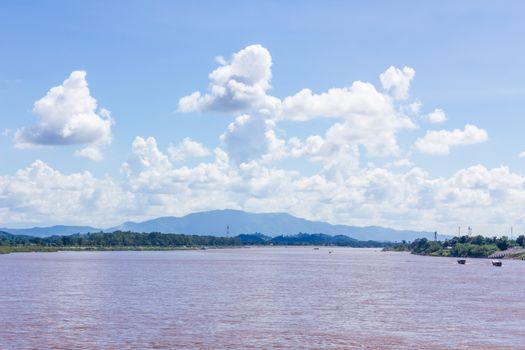 View of Khong river. Chiang san, Chiang rai, Thailand, golden triangle