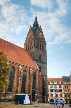 HANOVER - OCTOBER 6: Old Marktkirche on October 6, 2014 in Hanover, Germany. It's the main Lutheran church in Hanover.