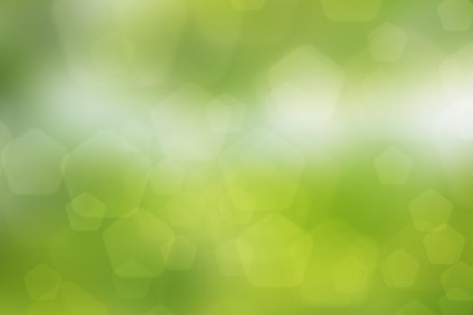 abstract green nature background, pentagon bokeh