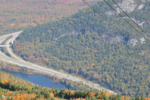 Echo Lake in Franconia Notch in the White Mountains of New Hampshire