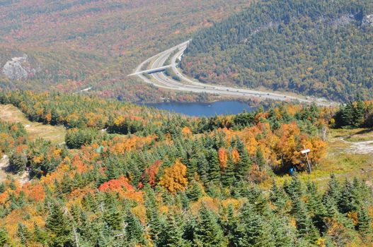 Echo Lake in Franconia Notch in the White Mountains of New Hampshire