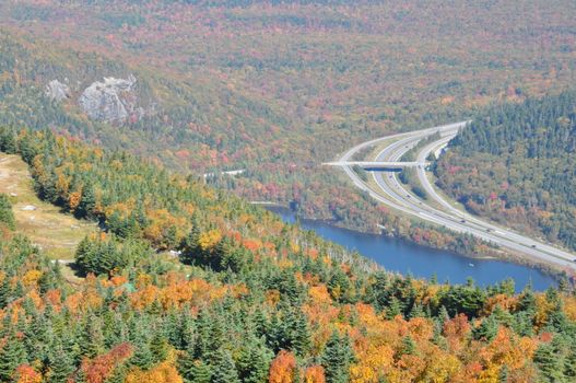 Echo Lake in Franconia Notch in the White Mountains of New Hampshire