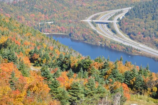 Echo Lake in Franconia Notch in the White Mountains of New Hampshire