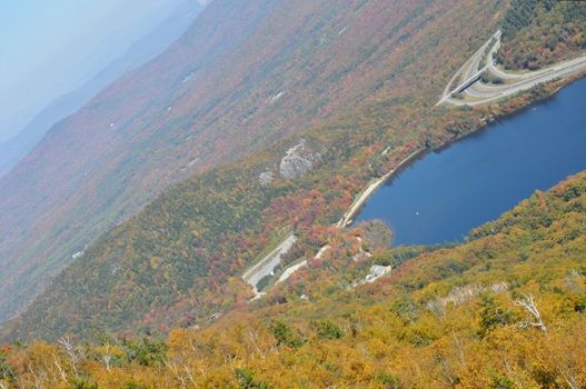 Echo Lake in Franconia Notch in the White Mountains of New Hampshire