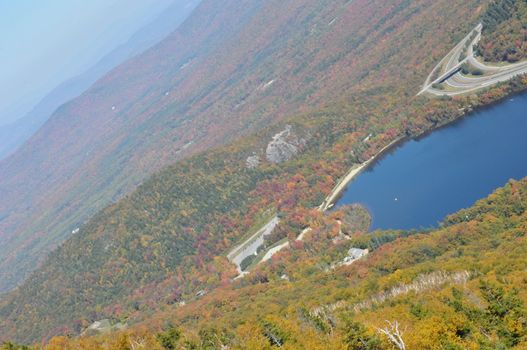 Echo Lake in Franconia Notch in the White Mountains of New Hampshire