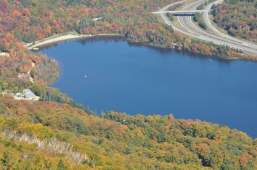 Echo Lake in Franconia Notch in the White Mountains of New Hampshire