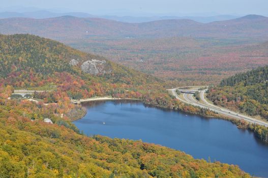 Echo Lake in Franconia Notch in the White Mountains of New Hampshire