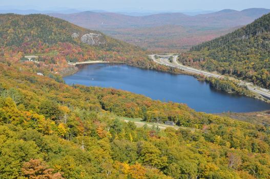 Echo Lake in Franconia Notch in the White Mountains of New Hampshire