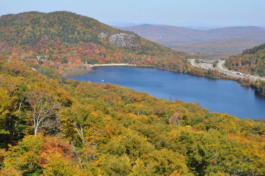 Echo Lake in Franconia Notch in the White Mountains of New Hampshire