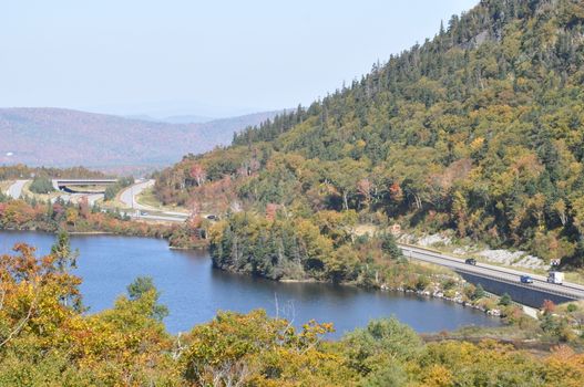 Echo Lake in Franconia Notch in the White Mountains of New Hampshire