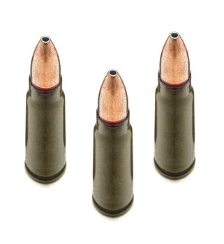 Bullets isolated on white