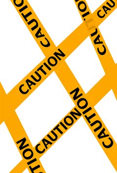 3d illustration of warning ribbons