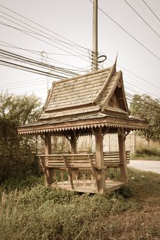 Thai style pavilion with vintage filter.