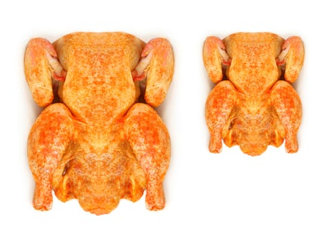 Roast chickens isolated