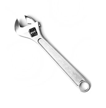 Adjustable wrench isolated on white background