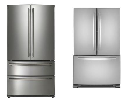 two refrigerators isolated