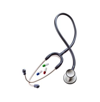 black stethoscope with pils