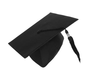 Student hat on white with clipping path