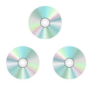compact discs on a white background