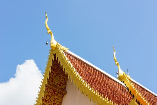 Gable apex on the roof of royal temple in Chiang Rai, thailand