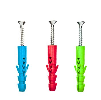 metal screws on a white background