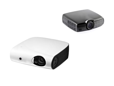 White and black multimedia projectors